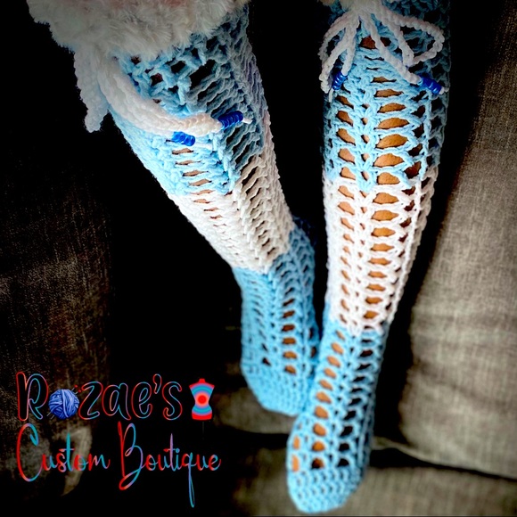 Frozen inspired Thigh High Stockings - Picture 1 of 2